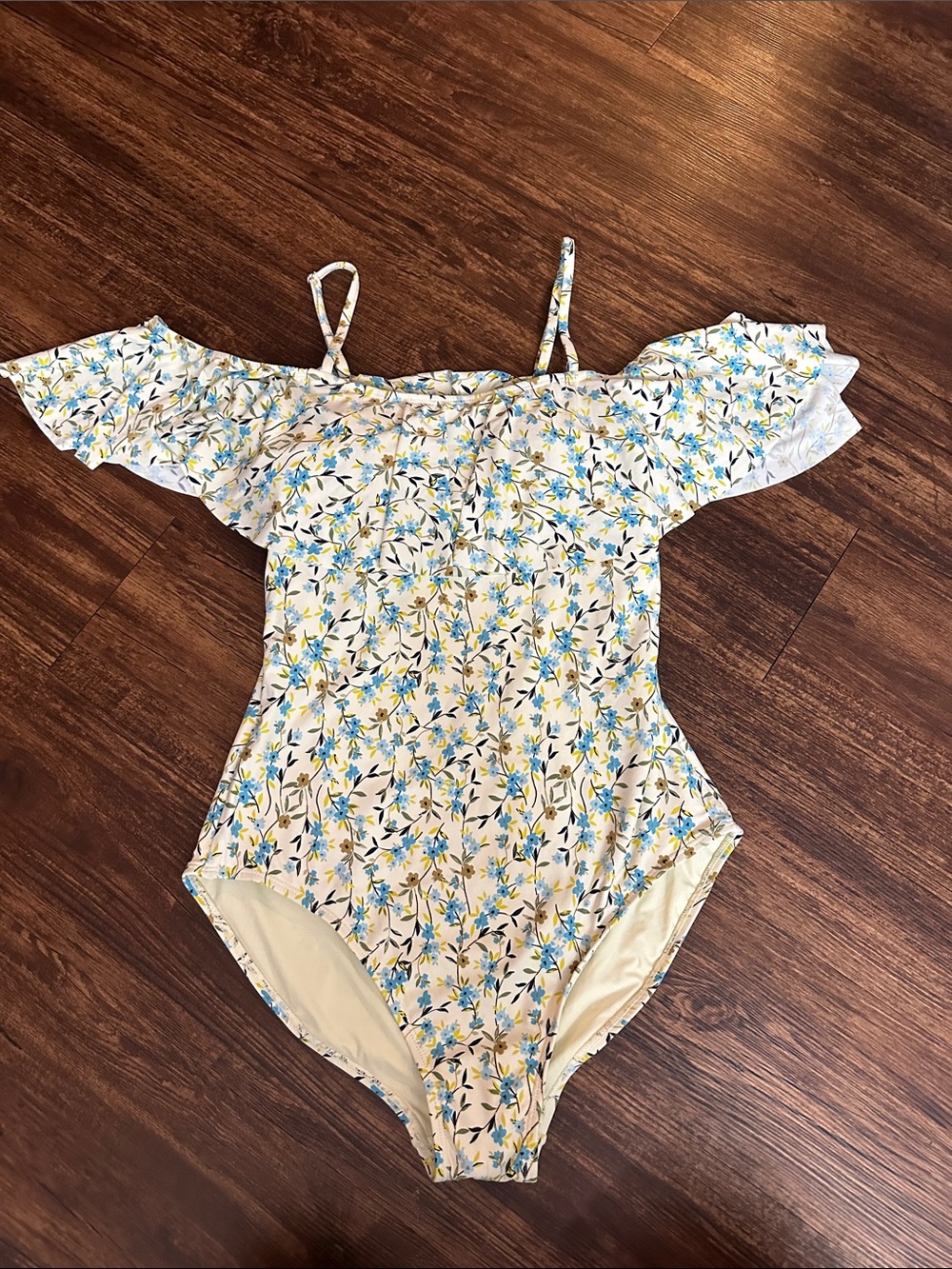 Sea Angel Large One Piece Floral Ruffle Off-Shoulder One-Piece Swimsuit